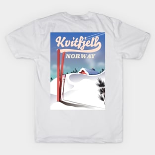 Kvitfjell norway vintage ski poster. T-Shirt